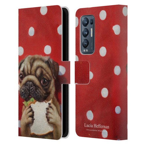 Lucia Heffernan Art Pugalicious Leather Book Wallet Case Cover For OPPO Find X3 Neo / Reno5 Pro+ 5G