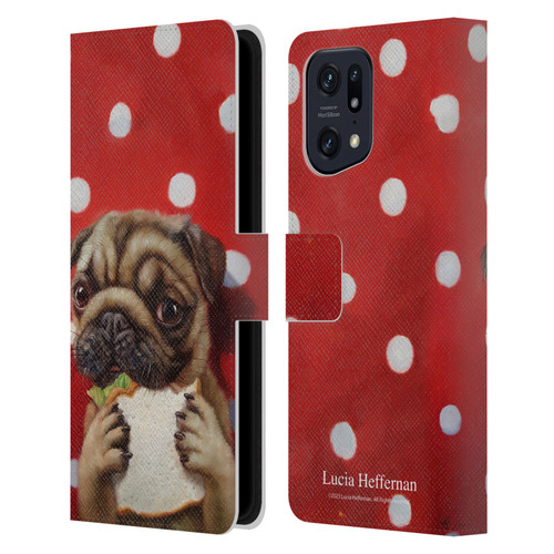 Lucia Heffernan Art Pugalicious Leather Book Wallet Case Cover For OPPO Find X5