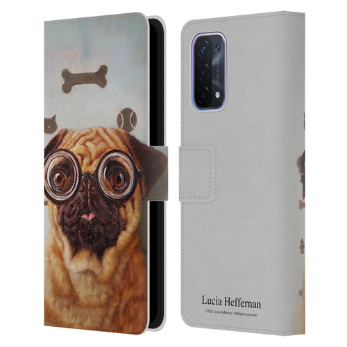 Lucia Heffernan Art Canine Eye Exam Leather Book Wallet Case Cover For OPPO A54 5G