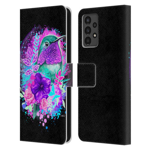 Sheena Pike Animals Purple Hummingbird Spirit Leather Book Wallet Case Cover For Samsung Galaxy A13 (2022)