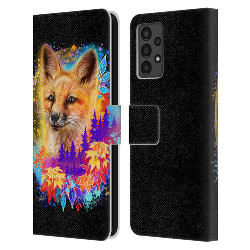 Sheena Pike Animals Red Fox Spirit & Autumn Leaves Leather Book Wallet Case Cover For Samsung Galaxy A13 (2022)