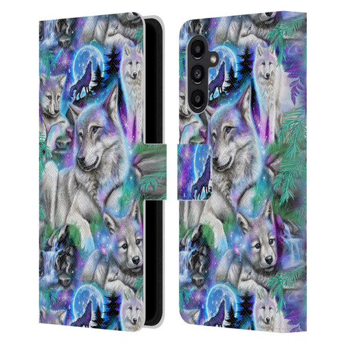 Sheena Pike Animals Daydream Galaxy Wolves Leather Book Wallet Case Cover For Samsung Galaxy A13 5G (2021)