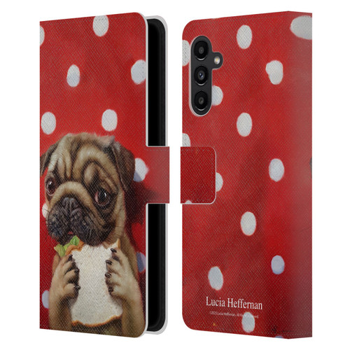 Lucia Heffernan Art Pugalicious Leather Book Wallet Case Cover For Samsung Galaxy A13 5G (2021)
