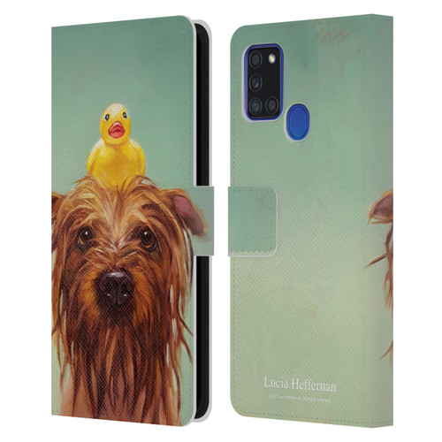 Lucia Heffernan Art Bath Time Leather Book Wallet Case Cover For Samsung Galaxy A21s (2020)