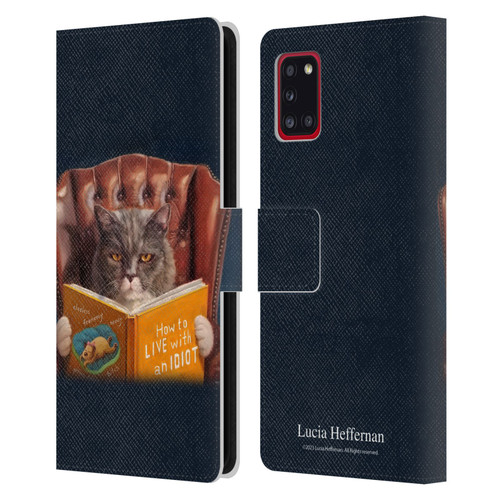 Lucia Heffernan Art Cat Self Help Leather Book Wallet Case Cover For Samsung Galaxy A31 (2020)