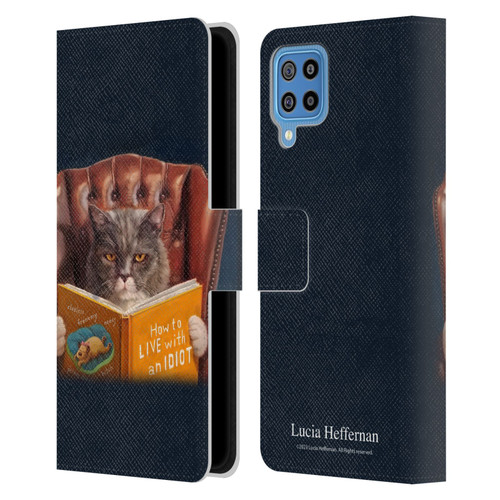 Lucia Heffernan Art Cat Self Help Leather Book Wallet Case Cover For Samsung Galaxy F22 (2021)