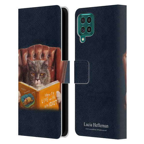Lucia Heffernan Art Cat Self Help Leather Book Wallet Case Cover For Samsung Galaxy F62 (2021)