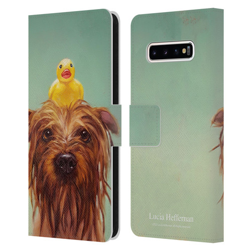Lucia Heffernan Art Bath Time Leather Book Wallet Case Cover For Samsung Galaxy S10+ / S10 Plus