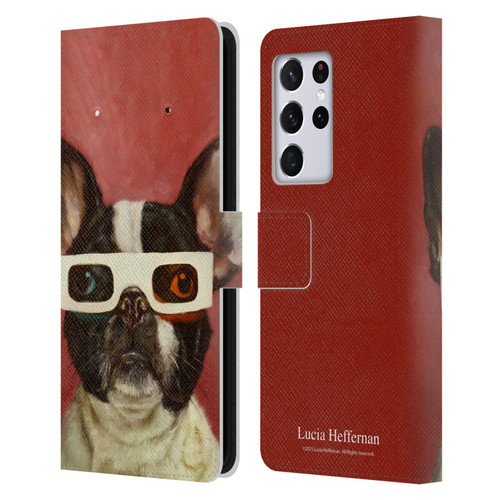 Lucia Heffernan Art 3D Dog Leather Book Wallet Case Cover For Samsung Galaxy S21 Ultra 5G