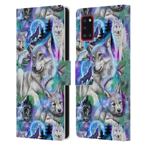 Sheena Pike Animals Daydream Galaxy Wolves Leather Book Wallet Case Cover For Samsung Galaxy A31 (2020)
