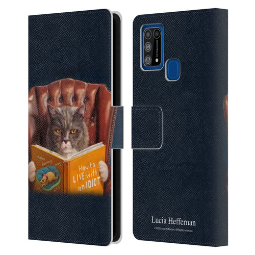 Lucia Heffernan Art Cat Self Help Leather Book Wallet Case Cover For Samsung Galaxy M31 (2020)