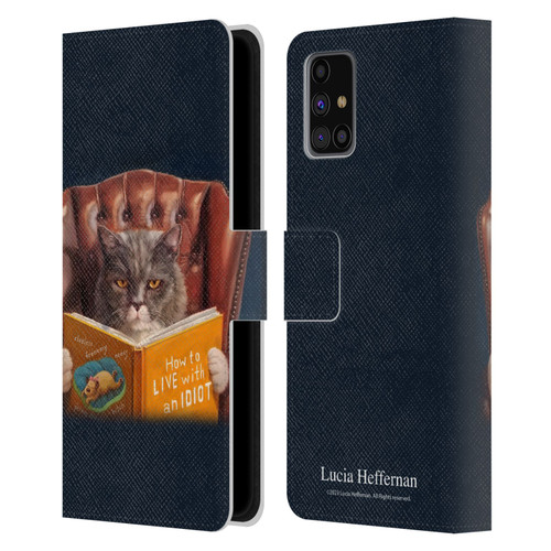 Lucia Heffernan Art Cat Self Help Leather Book Wallet Case Cover For Samsung Galaxy M31s (2020)