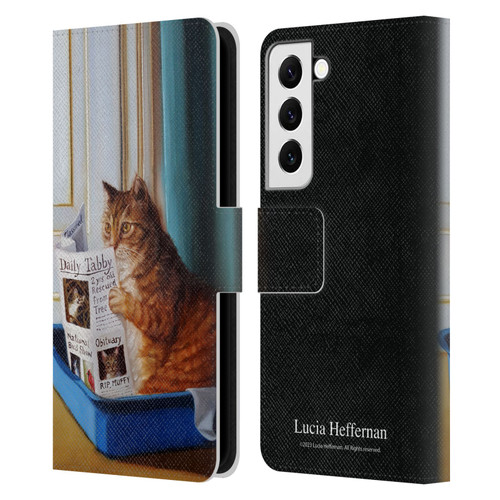 Lucia Heffernan Art Kitty Throne Leather Book Wallet Case Cover For Samsung Galaxy S22 5G