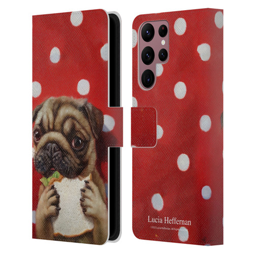 Lucia Heffernan Art Pugalicious Leather Book Wallet Case Cover For Samsung Galaxy S22 Ultra 5G
