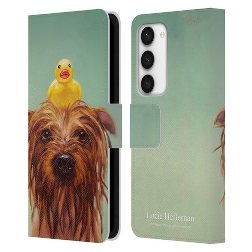Lucia Heffernan Art Bath Time Leather Book Wallet Case Cover For Samsung Galaxy S23 5G