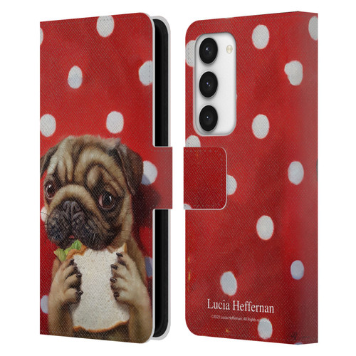 Lucia Heffernan Art Pugalicious Leather Book Wallet Case Cover For Samsung Galaxy S23 5G