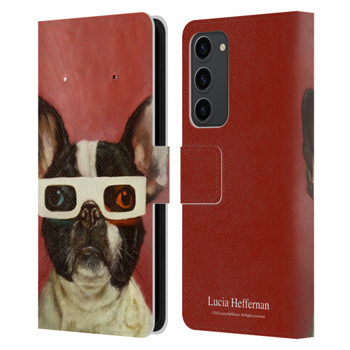 Lucia Heffernan Art 3D Dog Leather Book Wallet Case Cover For Samsung Galaxy S23+ 5G