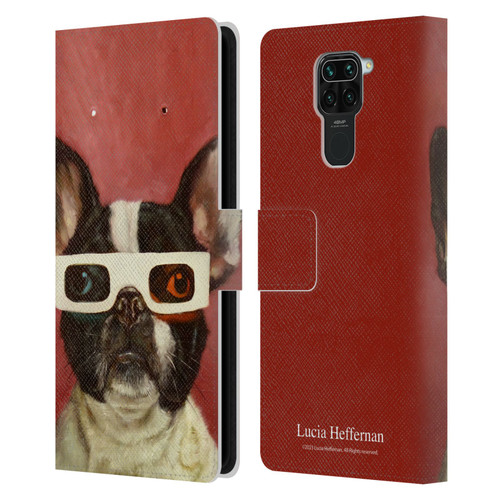 Lucia Heffernan Art 3D Dog Leather Book Wallet Case Cover For Xiaomi Redmi Note 9 / Redmi 10X 4G