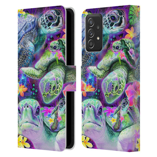 Sheena Pike Animals Daydream Sea Turtles & Flowers Leather Book Wallet Case Cover For Samsung Galaxy A53 5G (2022)