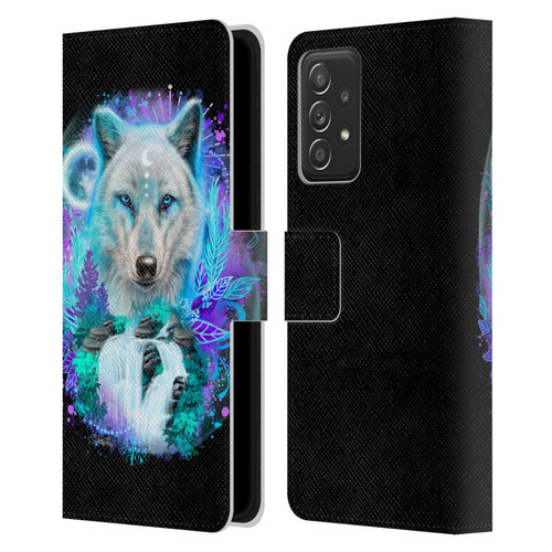 Sheena Pike Animals Winter Wolf Spirit & Waterfall Leather Book Wallet Case Cover For Samsung Galaxy A53 5G (2022)