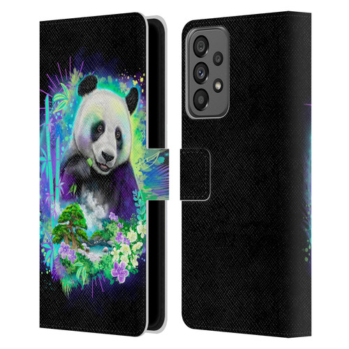 Sheena Pike Animals Rainbow Bamboo Panda Spirit Leather Book Wallet Case Cover For Samsung Galaxy A73 5G (2022)