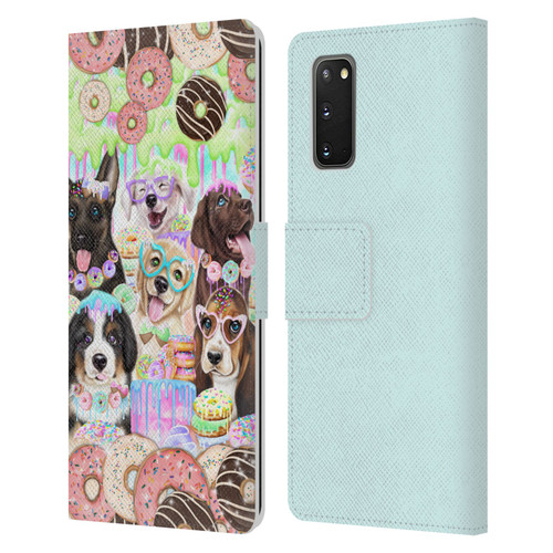 Sheena Pike Animals Puppy Dogs And Donuts Leather Book Wallet Case Cover For Samsung Galaxy S20 / S20 5G