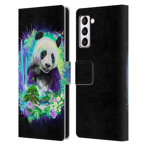Sheena Pike Animals Rainbow Bamboo Panda Spirit Leather Book Wallet Case Cover For Samsung Galaxy S21+ 5G