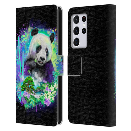 Sheena Pike Animals Rainbow Bamboo Panda Spirit Leather Book Wallet Case Cover For Samsung Galaxy S21 Ultra 5G
