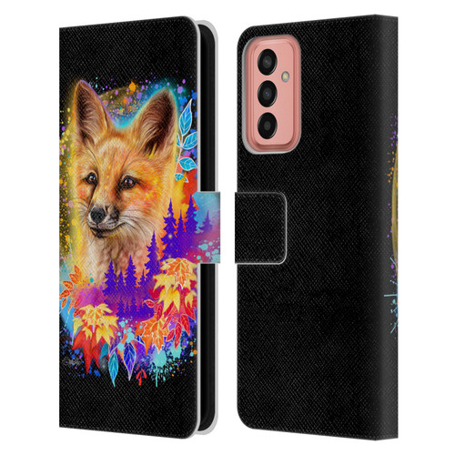 Sheena Pike Animals Red Fox Spirit & Autumn Leaves Leather Book Wallet Case Cover For Samsung Galaxy M13 (2022)