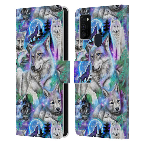 Sheena Pike Animals Daydream Galaxy Wolves Leather Book Wallet Case Cover For Samsung Galaxy M30s (2019)/M21 (2020)