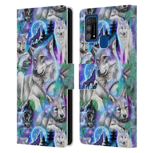 Sheena Pike Animals Daydream Galaxy Wolves Leather Book Wallet Case Cover For Samsung Galaxy M31 (2020)