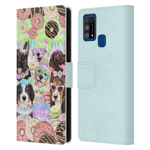 Sheena Pike Animals Puppy Dogs And Donuts Leather Book Wallet Case Cover For Samsung Galaxy M31 (2020)