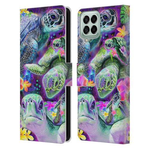 Sheena Pike Animals Daydream Sea Turtles & Flowers Leather Book Wallet Case Cover For Samsung Galaxy M33 (2022)