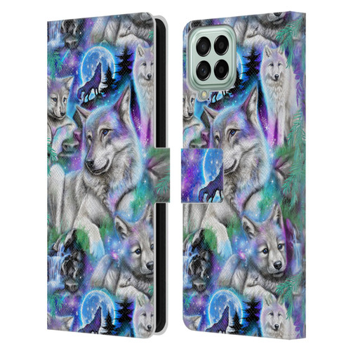 Sheena Pike Animals Daydream Galaxy Wolves Leather Book Wallet Case Cover For Samsung Galaxy M53 (2022)