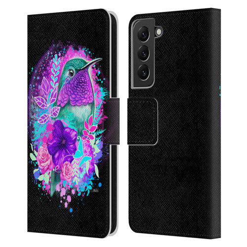 Sheena Pike Animals Purple Hummingbird Spirit Leather Book Wallet Case Cover For Samsung Galaxy S22+ 5G