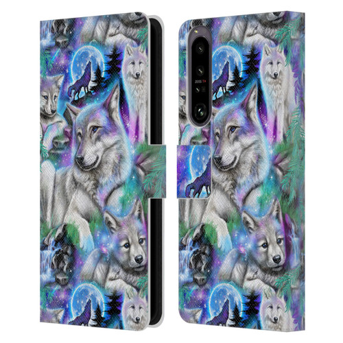 Sheena Pike Animals Daydream Galaxy Wolves Leather Book Wallet Case Cover For Sony Xperia 1 IV