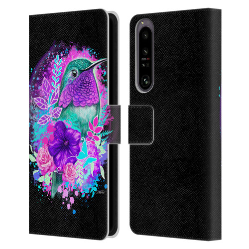 Sheena Pike Animals Purple Hummingbird Spirit Leather Book Wallet Case Cover For Sony Xperia 1 IV