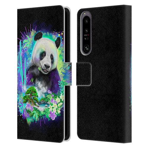 Sheena Pike Animals Rainbow Bamboo Panda Spirit Leather Book Wallet Case Cover For Sony Xperia 1 IV