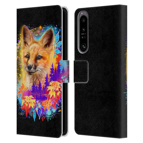 Sheena Pike Animals Red Fox Spirit & Autumn Leaves Leather Book Wallet Case Cover For Sony Xperia 1 IV