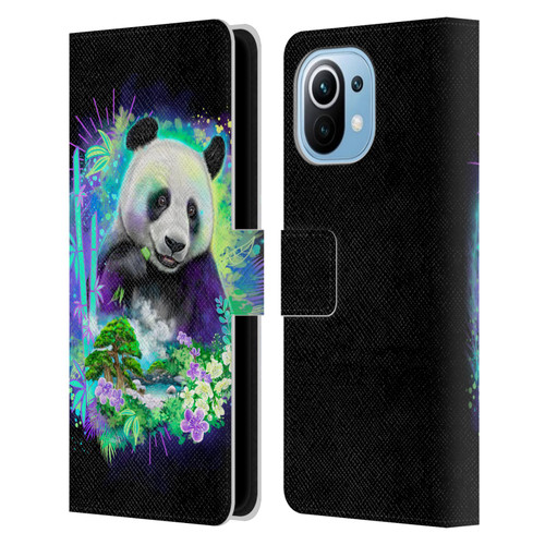 Sheena Pike Animals Rainbow Bamboo Panda Spirit Leather Book Wallet Case Cover For Xiaomi Mi 11