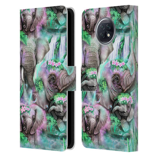 Sheena Pike Animals Daydream Elephants Lagoon Leather Book Wallet Case Cover For Xiaomi Redmi Note 9T 5G
