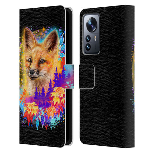 Sheena Pike Animals Red Fox Spirit & Autumn Leaves Leather Book Wallet Case Cover For Xiaomi 12 Pro