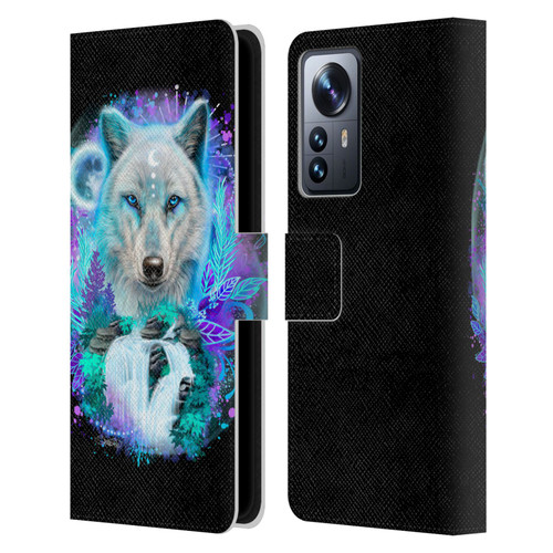 Sheena Pike Animals Winter Wolf Spirit & Waterfall Leather Book Wallet Case Cover For Xiaomi 12 Pro