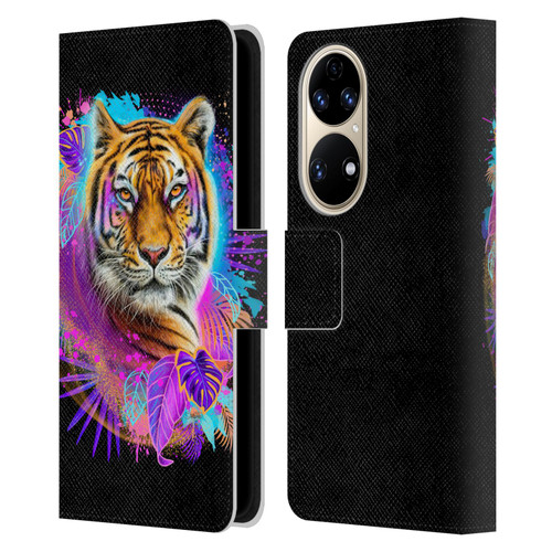Sheena Pike Big Cats Tiger Spirit Leather Book Wallet Case Cover For Huawei P50