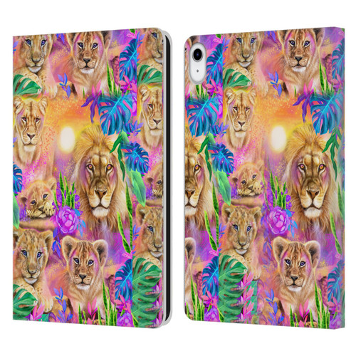 Sheena Pike Big Cats Daydream Lions And Cubs Leather Book Wallet Case Cover For Apple iPad 10.9 (2022)