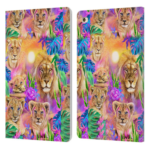 Sheena Pike Big Cats Daydream Lions And Cubs Leather Book Wallet Case Cover For Apple iPad mini 4