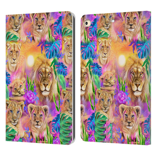 Sheena Pike Big Cats Daydream Lions And Cubs Leather Book Wallet Case Cover For Apple iPad 9.7 2017 / iPad 9.7 2018