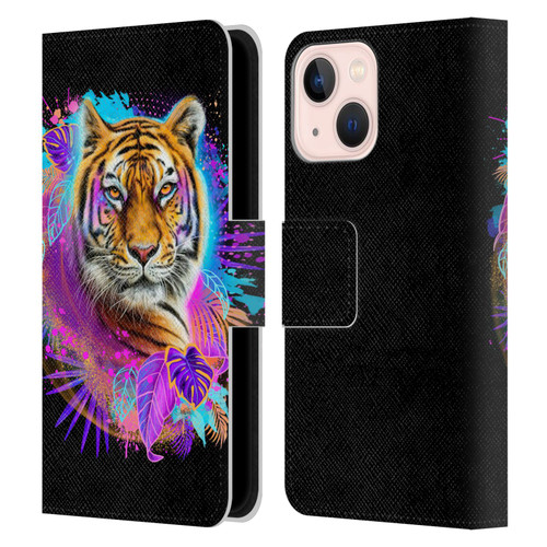 Sheena Pike Big Cats Tiger Spirit Leather Book Wallet Case Cover For Apple iPhone 13 Mini