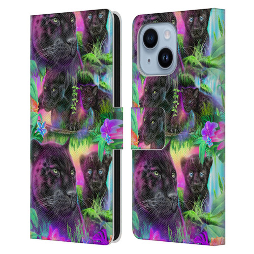 Sheena Pike Big Cats Daydream Panthers Leather Book Wallet Case Cover For Apple iPhone 14 Plus