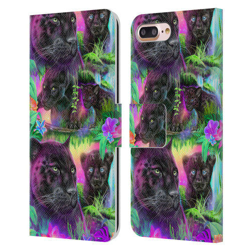 Sheena Pike Big Cats Daydream Panthers Leather Book Wallet Case Cover For Apple iPhone 7 Plus / iPhone 8 Plus